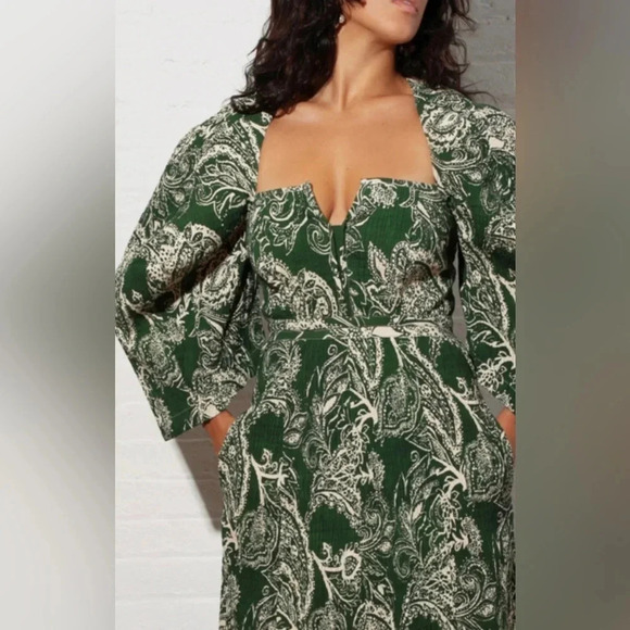 Mara Hoffman Violetta Cotton Fall RTW collection green midi dress size S - Picture 2 of 10